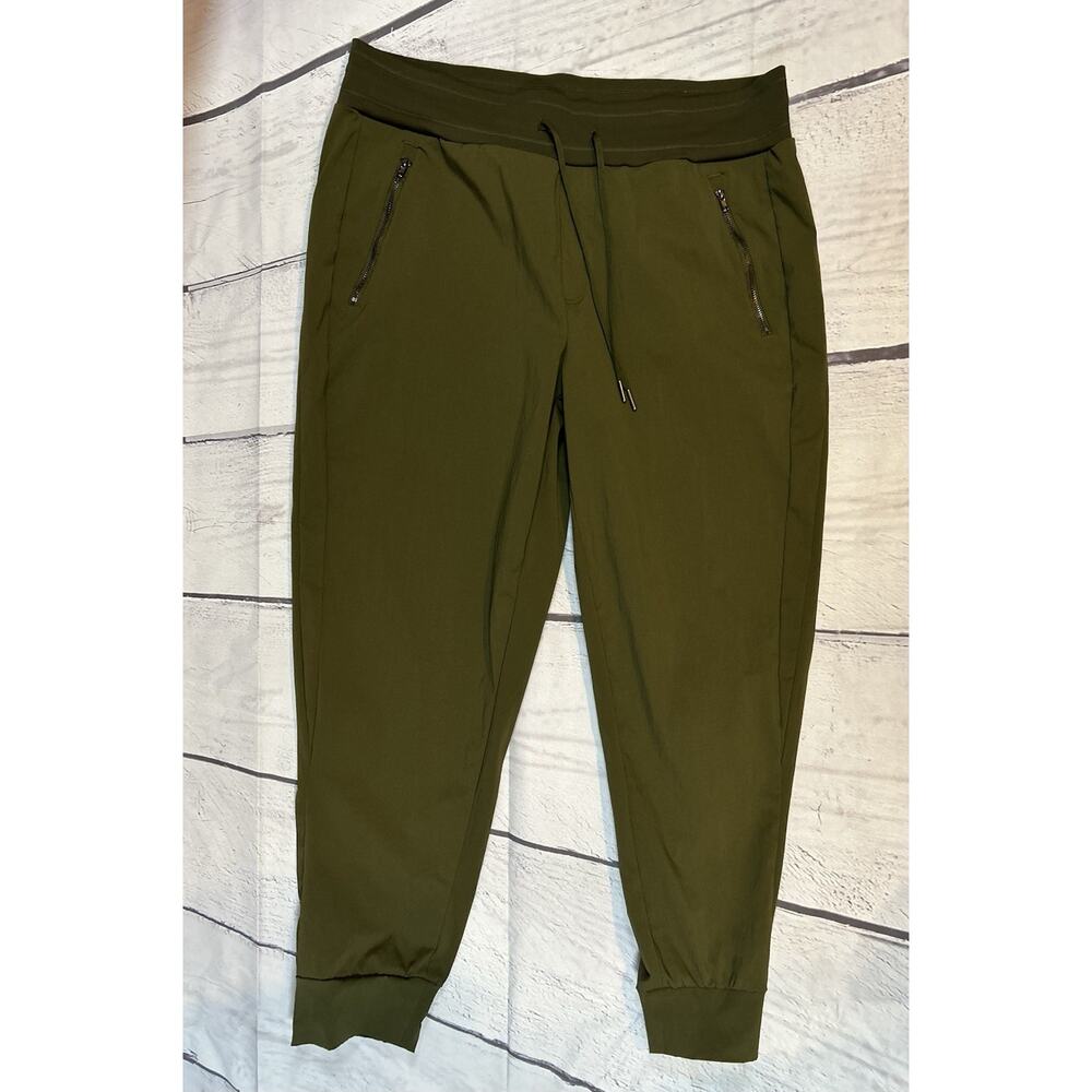 Dark Green Cropped Cargo Workout Pants Halara XL with Zipper Pockets